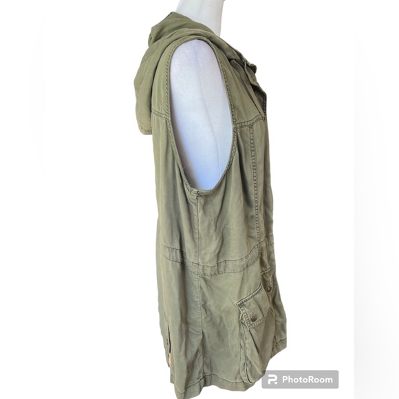 Kenneth Cole Reaction Olive Green Military Hooded Vest - Picture 10 of 12